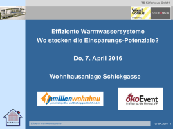 Effiziente Warmwassersysteme Wo stecken die Einsparungs