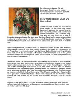 In der Mistel stecken Gl&uuml;ck und Gesundheit