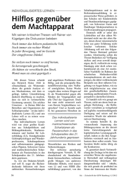 Hilflos gegen&uuml;ber dem Machtapparat