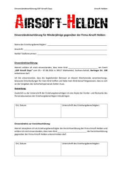 Einverständniserklärung für Minderjährige gegenüber der Firma