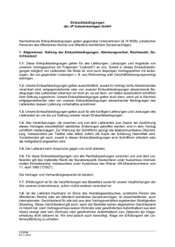 Einkaufsbedingungen der JP Industrieanlagen GmbH