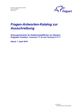 Fragen-Antworten-Katalog zur Ausschreibung