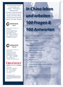 In China leben und arbeiten &ndash; 100 Fragen & 100 Antworten