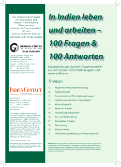 In Indien leben und arbeiten &ndash; 100 Fragen & 100 Antworten