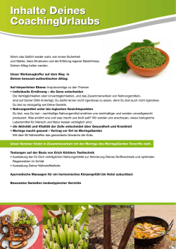 Inhalte Deines CoachingUrlaubs