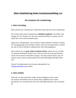 Guideline f&uuml;r Gastbeitr&auml;ge pascalkeller.com