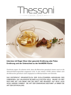 Interview mit Roger Gloor &uuml;ber gesunde Ern&auml;hrung oder Paleo