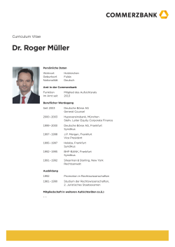 CV | Dr. Roger Müller
