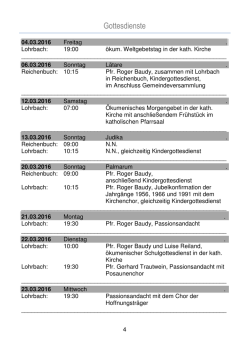 Gottesdienste - Evangelische Kirchengemeinden Lohrbach