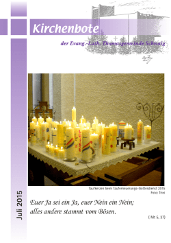 Juli 2015 Euer Ja sei ein Ja, euer Nein ein Nein