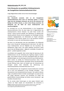 Erste Sitzung des neu gewählten Schülerparlaments der