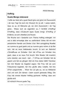 Hoffnig Guete Morge mitenand