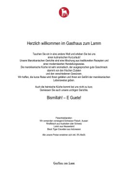Herzlich willkommen im Gasthaus zum Lamm Bismillah! &ndash; E Guete!