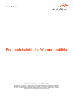 Ferritisch-bainitische Warmwalzst&auml;hle