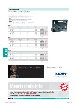 Messtechnik-Info - SARTORIUS Werkzeuge GmbH & Co. KG