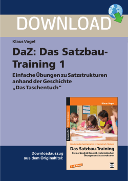 DaZ: Das Satzbau- Training 1