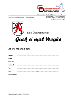 Guck a mol Wegle - ja wir machen mit