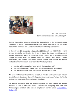 Infos - KREISMUSIKSCHULE LIMBURG eV