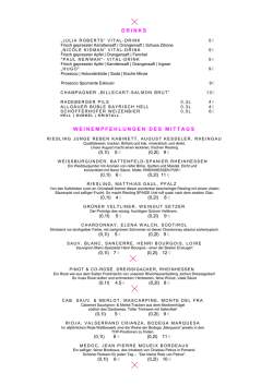 DRINKS WEINEMPFEHLUNGEN DES MITTAGS