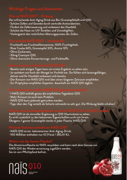 Der erfrischende Anti—Aging Drink aus Bio—Granatapfelsaft und Q10
