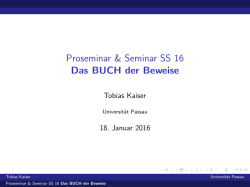 Proseminar & Seminar SS 16 Das BUCH der Beweise