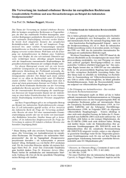 Die Verwertung im Ausland erhobener Beweise im europ&auml;ischen