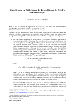 Klare Beweise zur Widerlegung der Beweisführung der Takfiris und