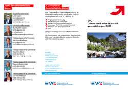 EVG Ortsverband Nahe-Hunsrück Veranstaltungen 2015