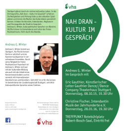 nah dran - kultur im gespräch - TREFFPUNKT Rotebühlplatz Stuttgart
