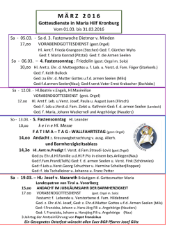 Gottesdienstordnung M&auml;rz 2016