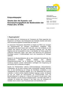 Eckpunktepapier Kennzeichnungspflicht von Polizisten