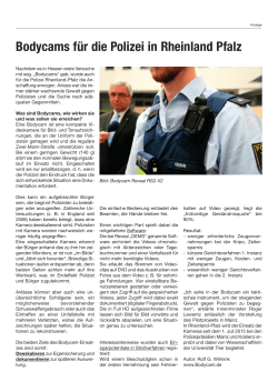 Bodycams für die Polizei in Rheinland Pfalz