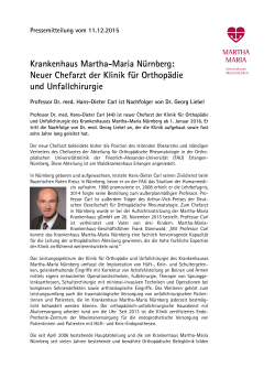 2015-12-11 Pressemitteilung Chefarzt Prof. Dr. Hans - Martha