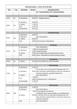 Gottesdienstplan