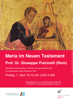 Prof. Dr. Giuseppe Pulcinelli (Rom) Maria im Neuen Testament