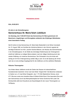 Seniorenhaus St. Maria feiert Jubiläum