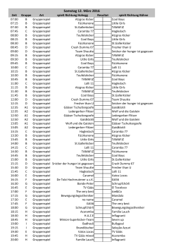 Spielplan Hallenturnier