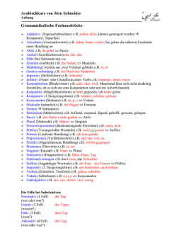 Grammatikalische Ausdr&uuml;cke - Arabisch