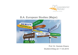BA European Studies (Major) - Philosophische Fakultät