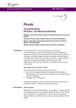 Infosheet Studienfach