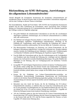 Rückmeldung zur KMU-Befragung Lebensmitt[...]