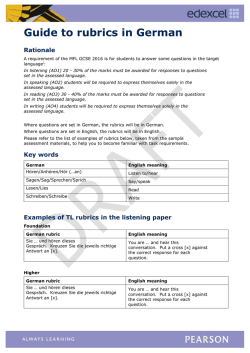 Guide to rubrics in German