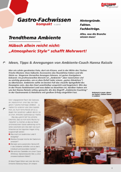 H&uuml;bsch allein reicht nicht: &bdquo;Atmospheric Style&ldquo; schafft Mehrwert!