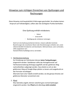 Hinweise zum richtigen Einreichen von Quittungen und Rechnungen