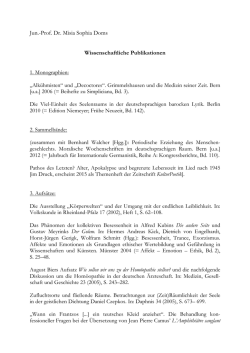 Jun.-Prof. Dr. Misia Sophia Doms Wissenschaftliche