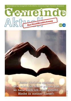 Jesus Christus spricht: »Wie mich der Vater geliebt hat, so habe