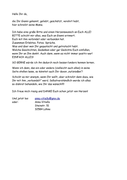 Hallo Ihr da, die Ihr Gianni gekannt, geliebt