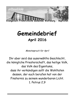 Gemeindebrief März 2016