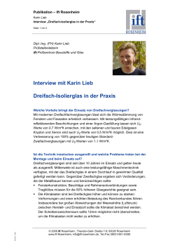 Interview mit Karin Lieb Dreifach-Isolierglas in der Praxis