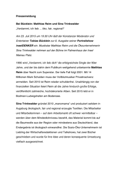Pressemeldung Bei Bücklein: Matthias Reim und Sina